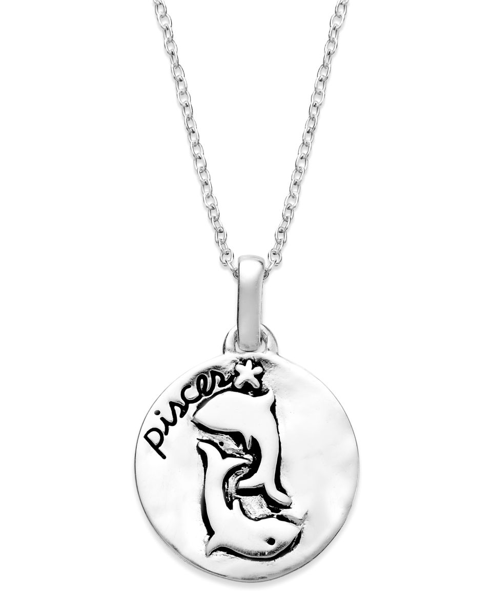 Unwritten Sterling Silver Necklace, Scorpio Zodiac Circle Pendant