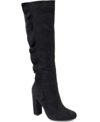 womens wide calf boots with heel