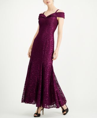 macy's purple lace dress