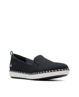 clarks women's cloudsteppers step glow slip canvas flats