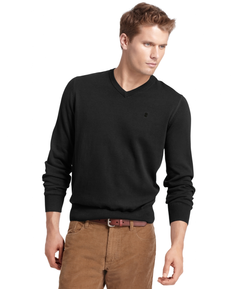 Izod Sweater, Fine Gauge V Neck Sweater