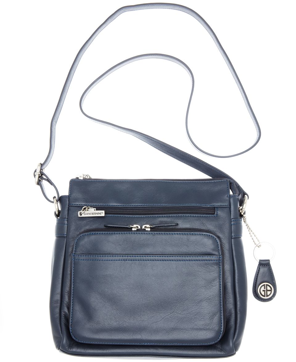 Giani Bernini Handbag, Pebble Leather Multi Zip Pocket Crossbody Bag   Handbags & Accessories