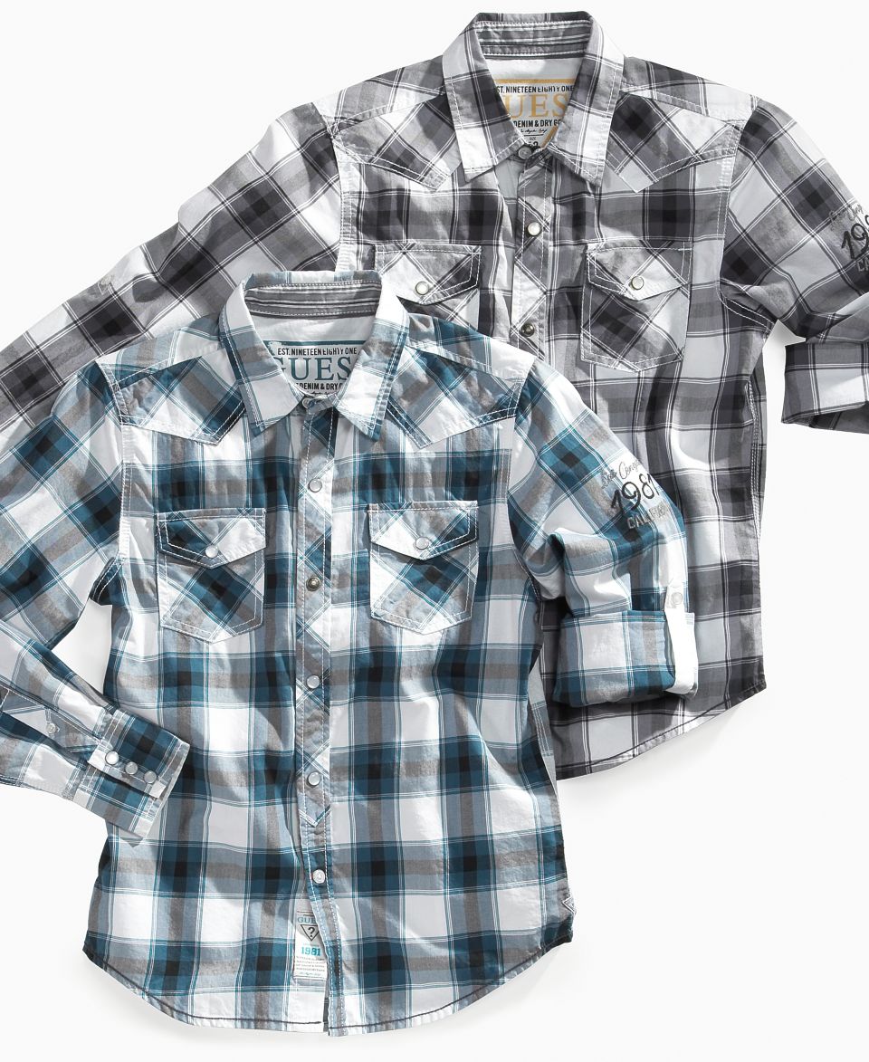 GUESS Kids Shirt, Boys Dakota Plaid Shirt