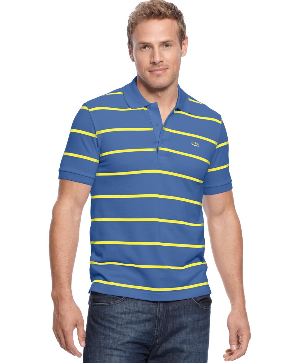 Lacoste Big and Tall Shirt, Classic Stripe Pique Polo Shirt   Mens