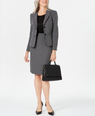 macy's black skirt suit