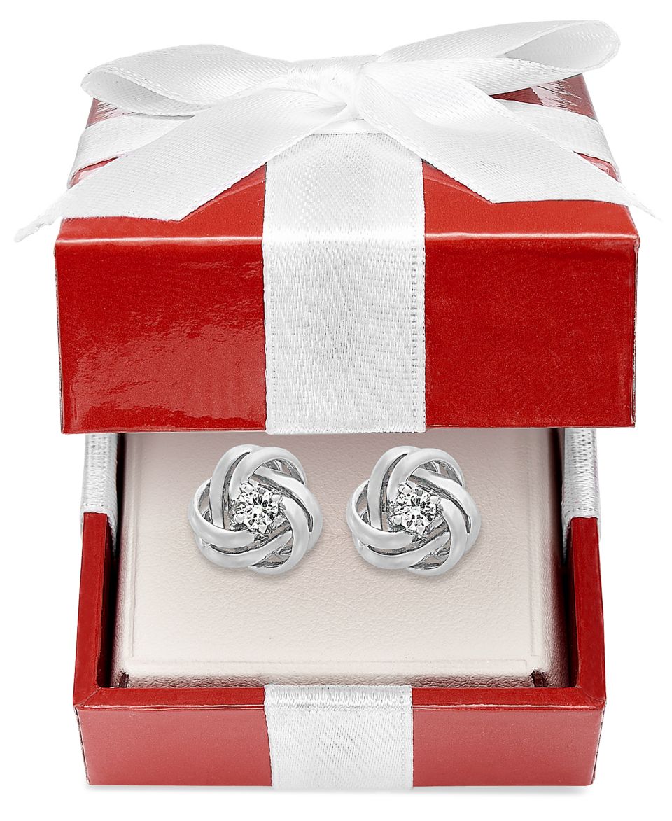 Wrapped in Love™ Diamond Earrings, 14k White Gold Diamond Earrings