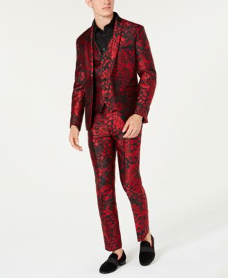 red leopard print suit