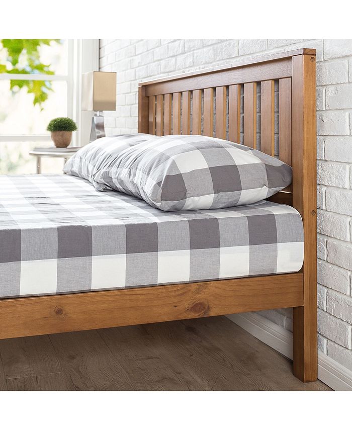 Zinus Alexia 12" Wood Platform Bed with Headboard, Rustic Pine Finish, Full & Reviews