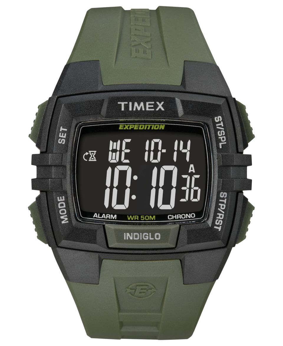 Timex Watch, Mens Digital Expedition Black Resin Strap 45mm T49900UM