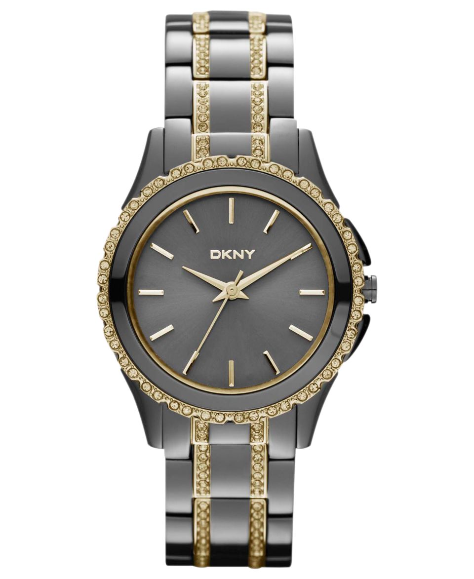 DKNY Watch, Womens Chronograph Crystal Two Tone Ion Plated Stainless