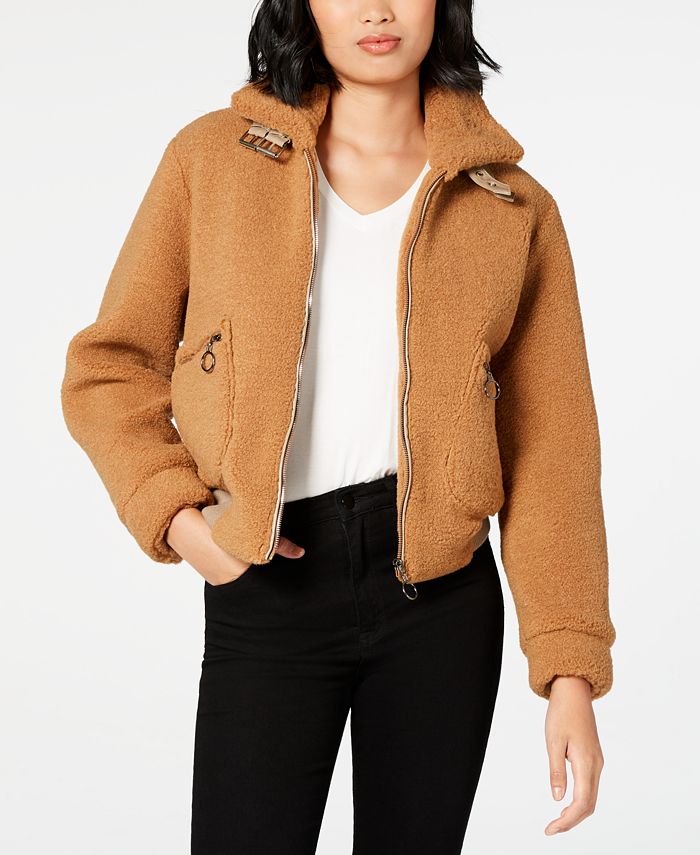 faux fur teddy bomber jacket