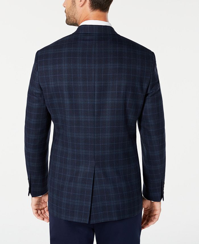 lauren ralph lauren navy plaid ultraflex dress pants