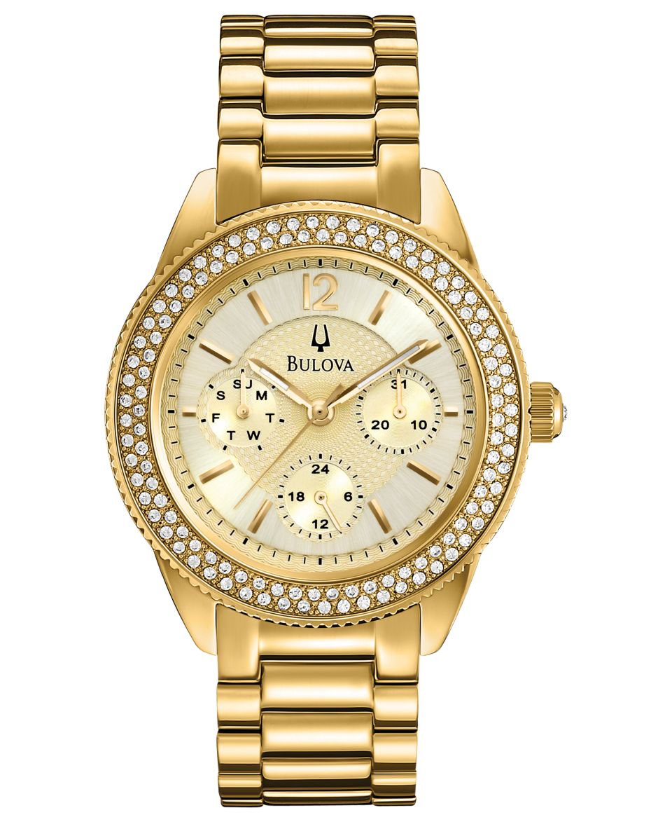 Bulova Watch, Womens Gold Tone Stainless Steel Bracelet 38mm 97N102