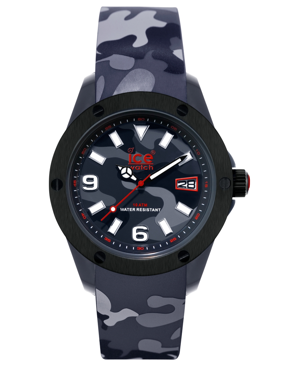 Ice Watch Watch, Mens Ice Army Black and Gray Camoflage Silicone