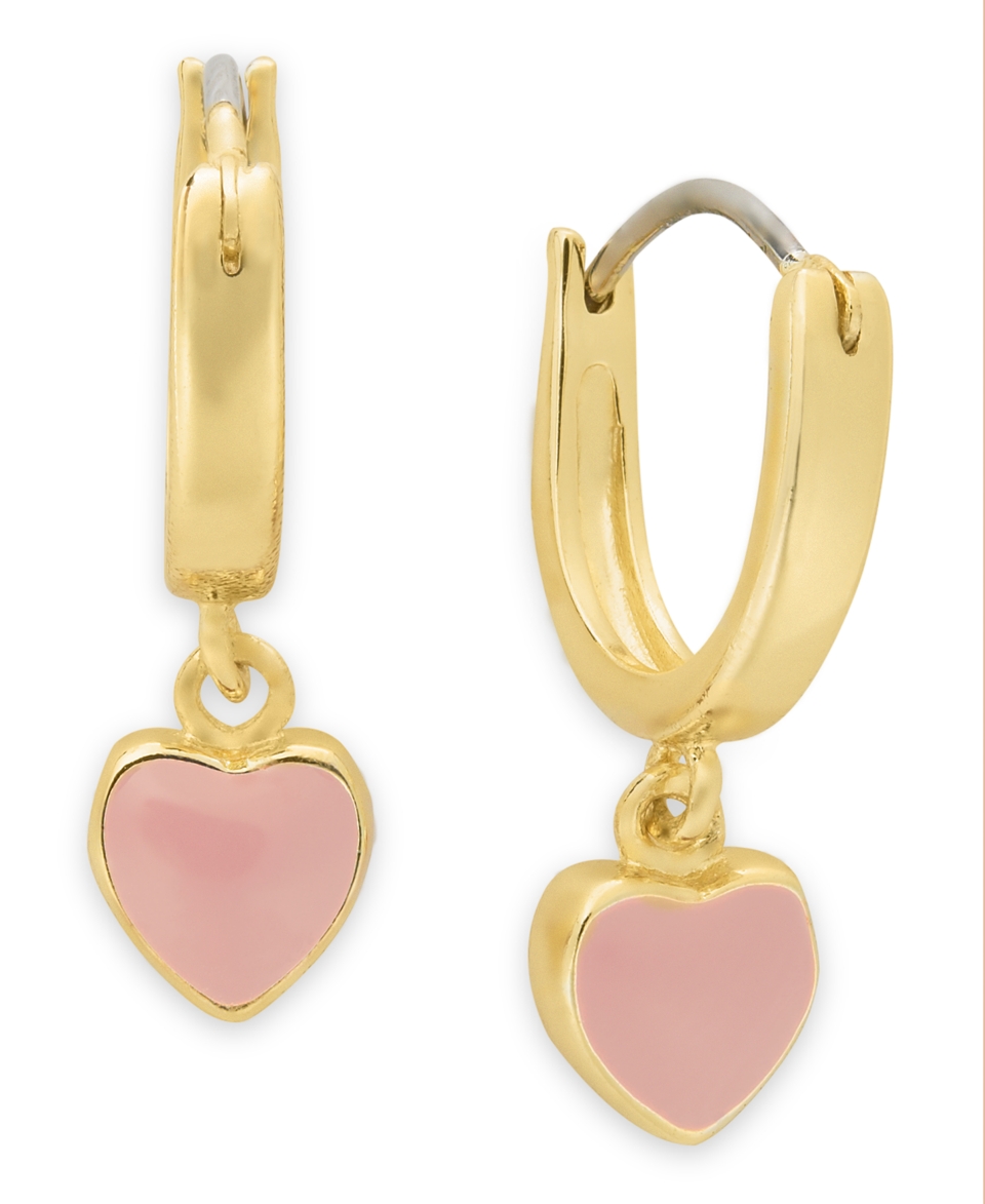 Lily Nily Childrens 18k Gold Over Sterling Silver Earrings, Pink