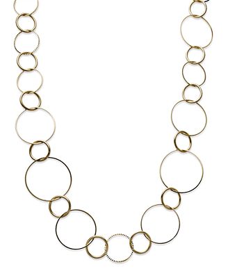 Sequin Necklace, 14k Gold-Plated Circle Link Necklace - Jewelry ...