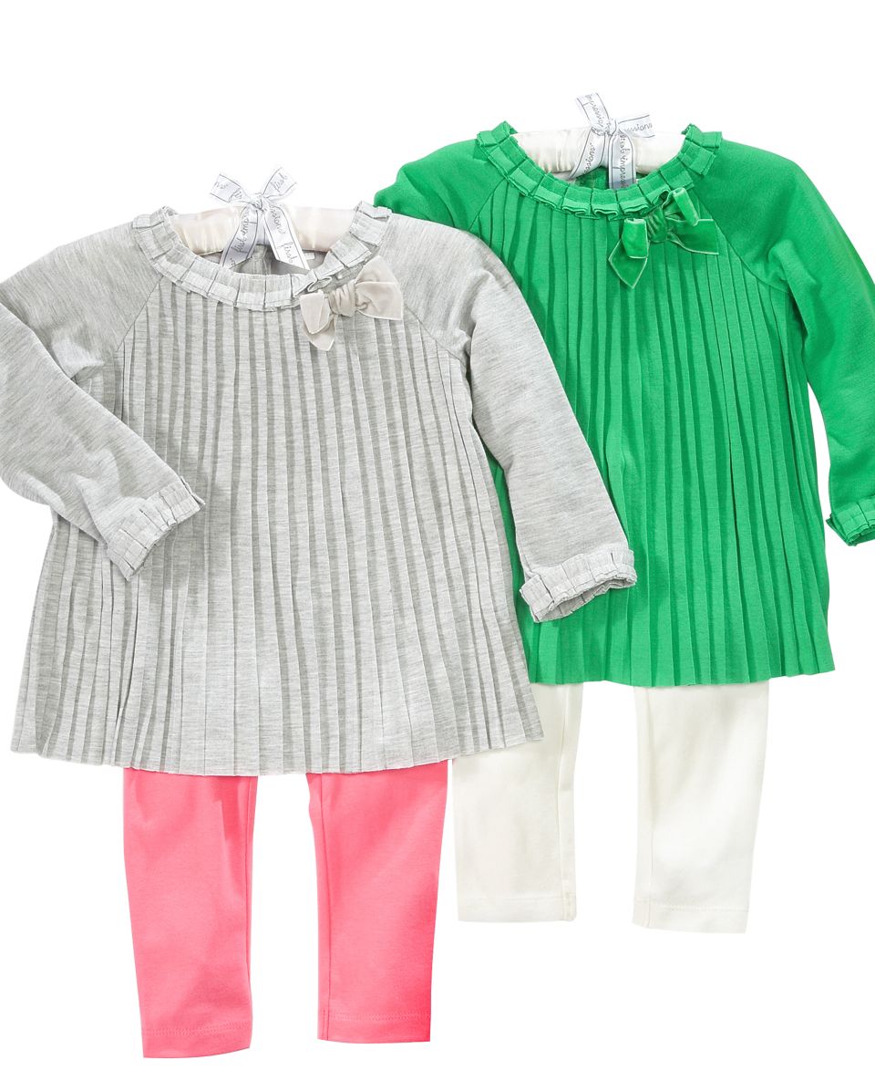 First Impressions Baby Set, Baby Girls Vertical Pleat Tunic and Pants