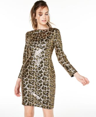 leopard print sequin dress