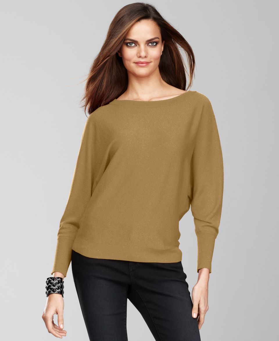 INC International Concepts Sweater, Dolman Sleeve Cowl Neck Metallic