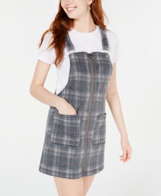 overall skirt plaid