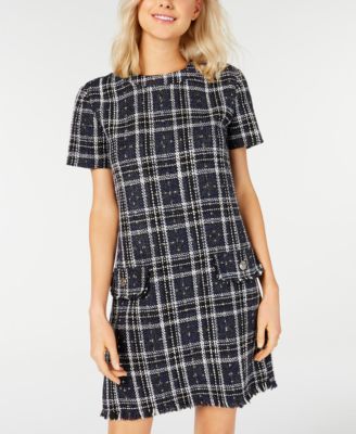 plaid shift dress