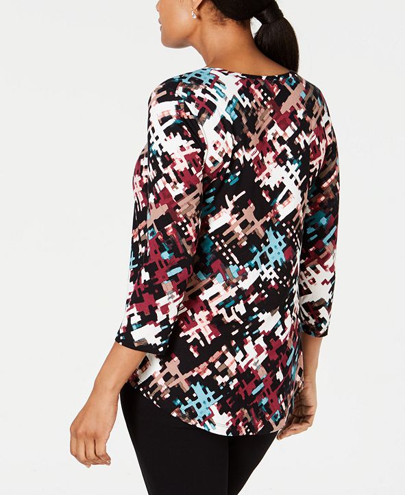 JM Collection ScoopNeck 3/4Sleeve Top, Created for Macy's & Reviews
