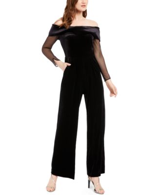 macys velvet jumpsuit