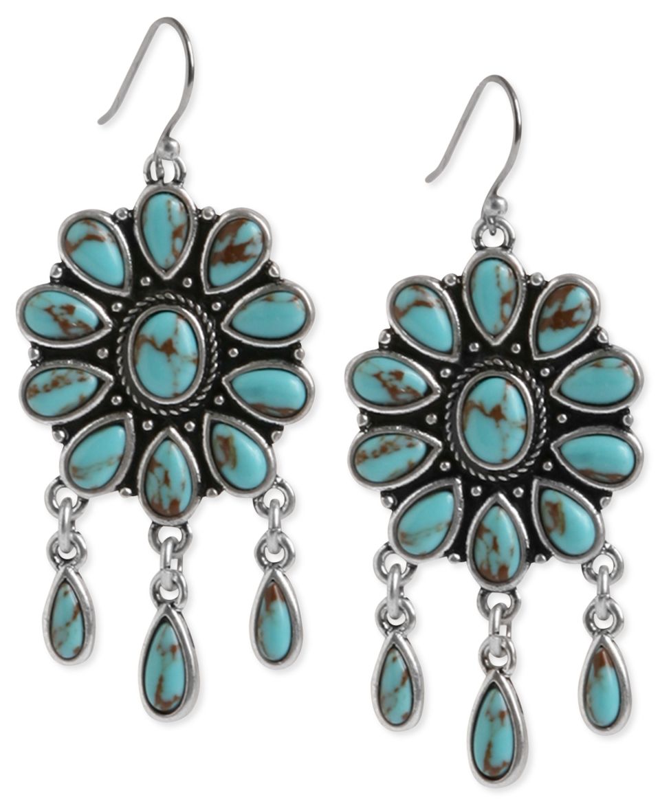 Lucky Brand Earrings, Turquoise Drop   Fashion Jewelry   Jewelry