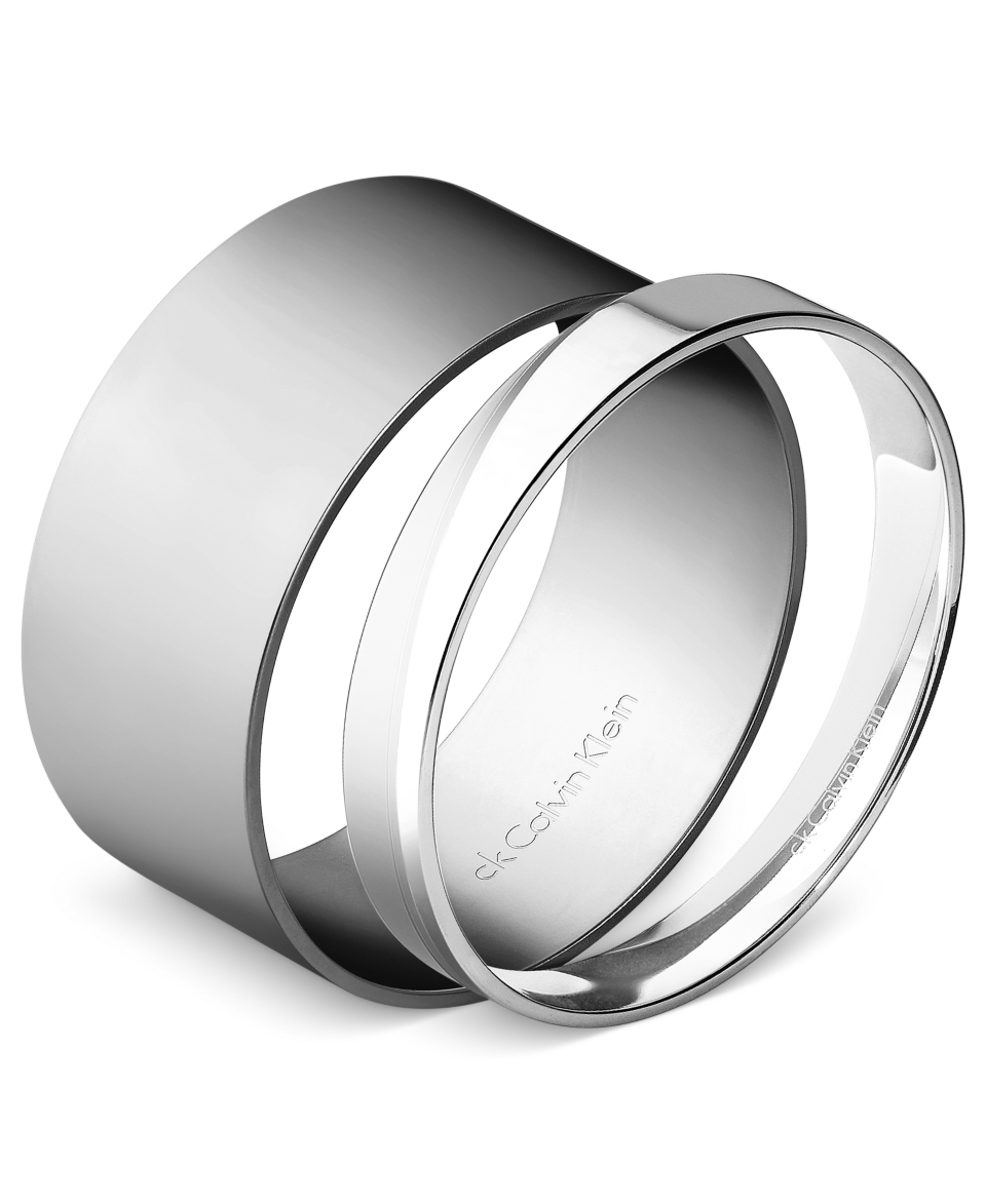 ck Calvin Klein Bracelet Set, Stainless Steel Wide and Thin Bangle