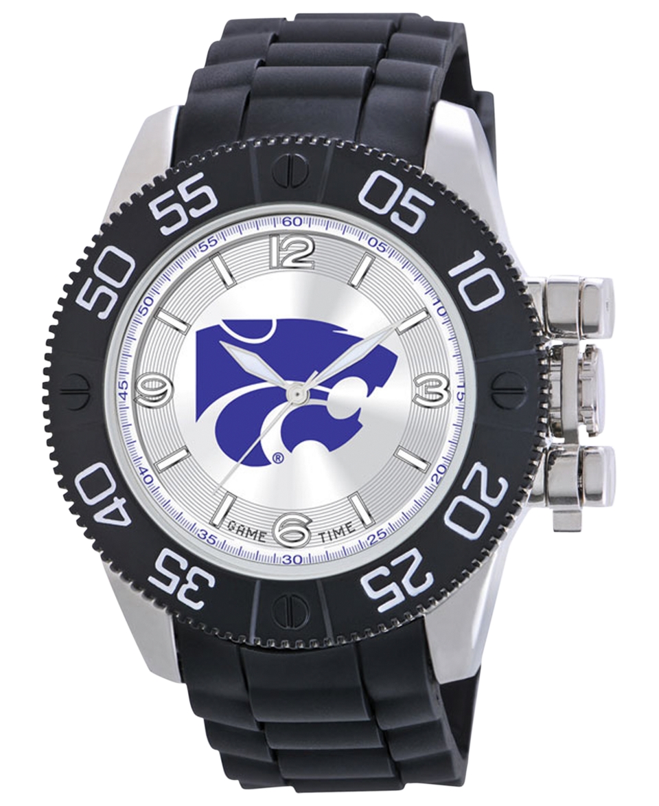 Game Time Watch, Mens Kansas State University Black Polyurethane Strap 47mm COL BEA KSU   Watches   Jewelry & Watches