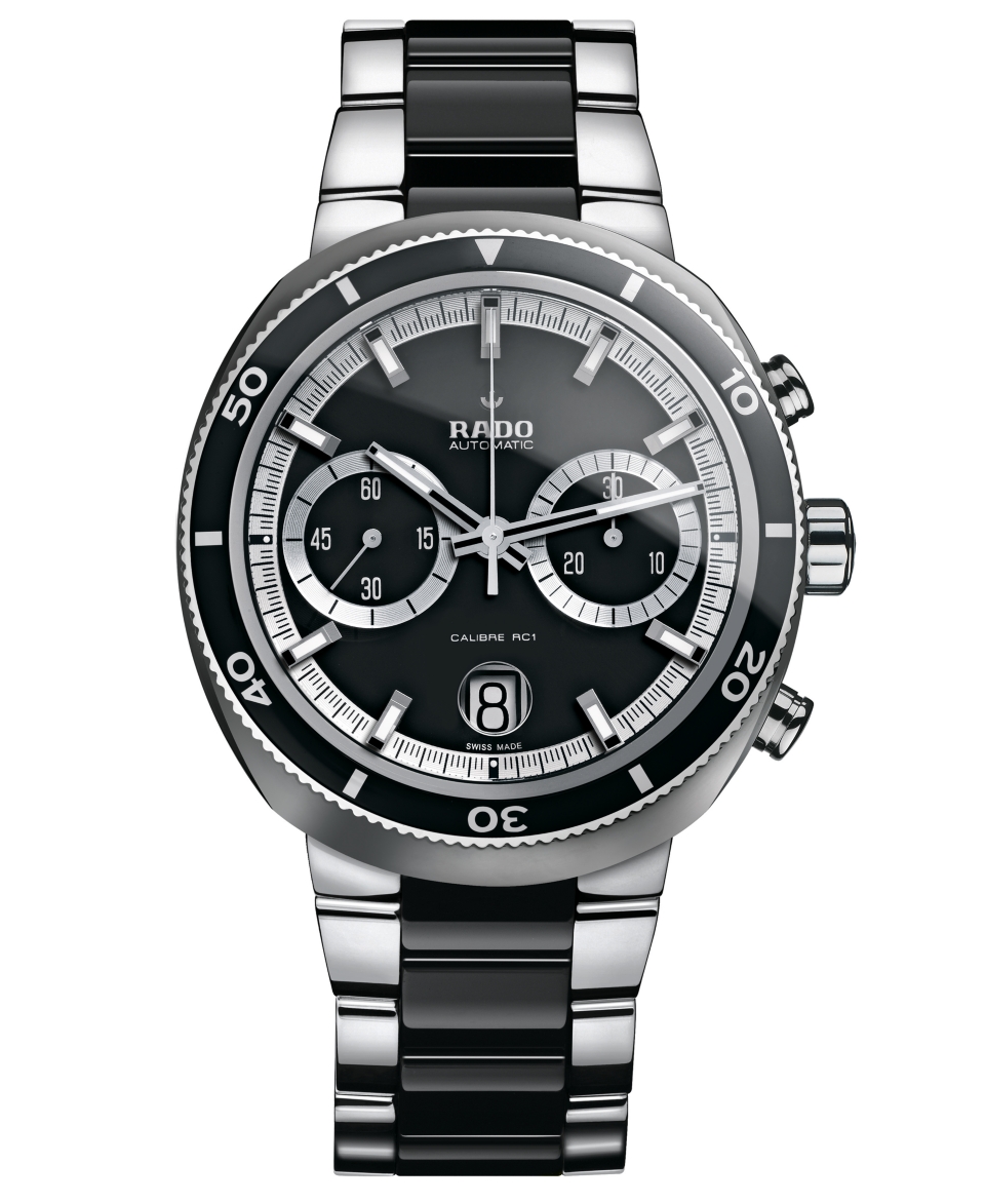 Rado Watch, Mens Swiss Automatic Chronograph D Star 200 Black Ceramic