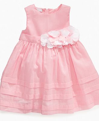 First Impressions Baby Dress, Baby Girls Flower Applique Dress - Kids ...