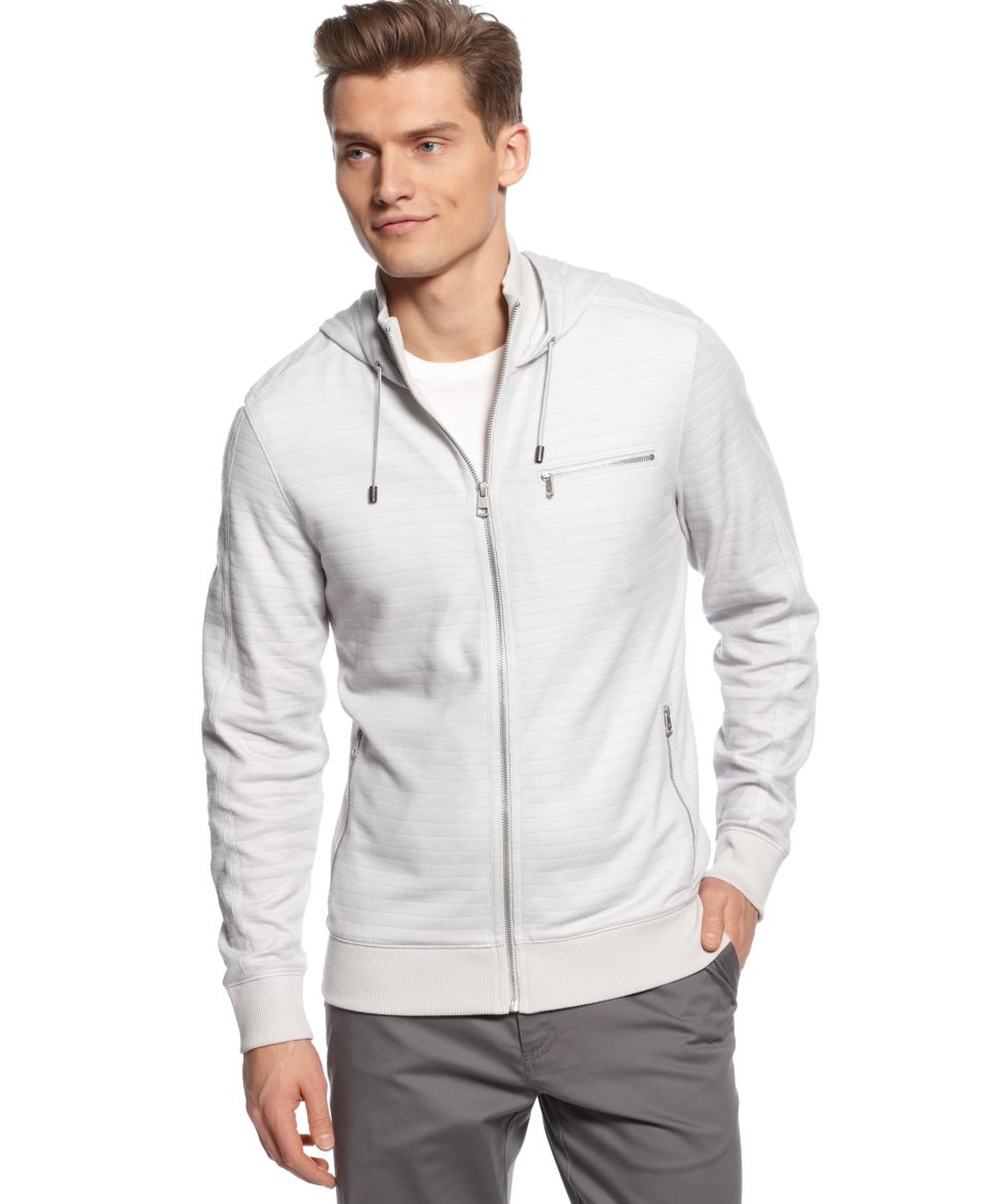 Calvin Klein Jacket, Honeycomb Jacquard Track Jacket   Mens Hoodies