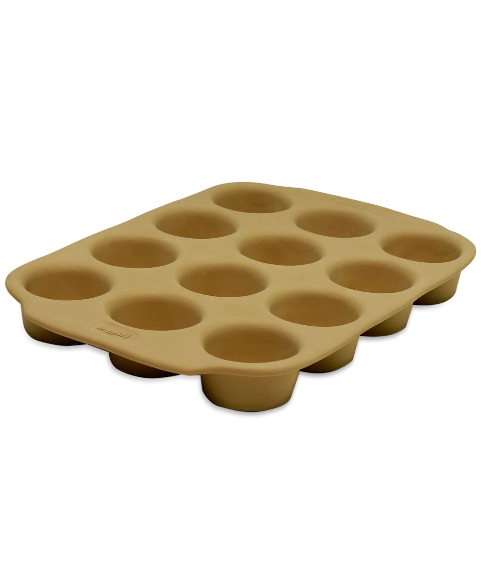 Haeger Natural Stoneware Muffin Pan, 12 Cup