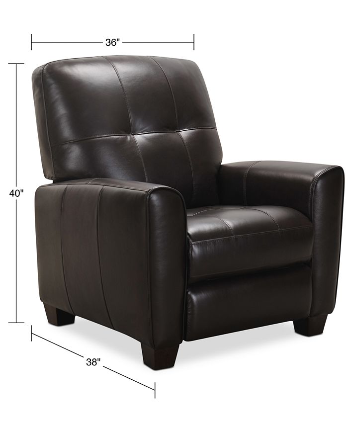 Furniture Kaleb Tufted Leather Recliner, Created for Macy's & Reviews