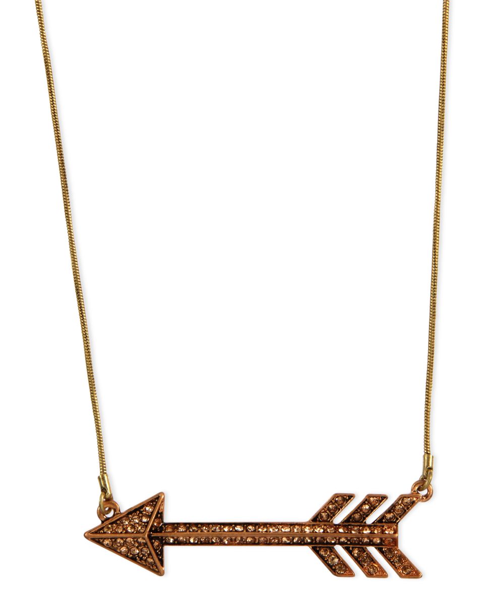 Vince Camuto Necklace, Gold Tone Ivory Enamel Glass Crystal Geometric