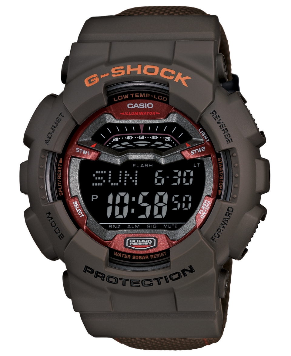 G Shock Mens Digital Brown Resin Strap Watch 55x51mm GLS100 5   Watches   Jewelry & Watches