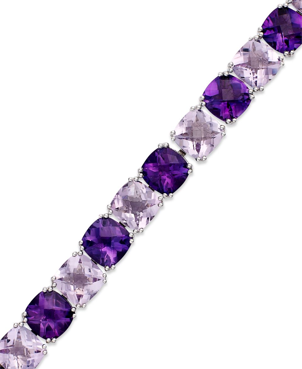 Sterling Silver Bracelet, Amethyst (21 ct. t.w.) and Pink Amethyst (19