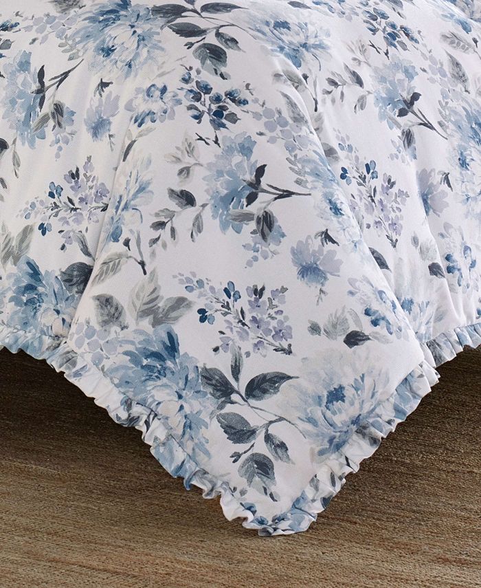 Laura Ashley Chloe Cottage Blue Comforter Set, Twin & Reviews Comforters Fashion Bed & Bath