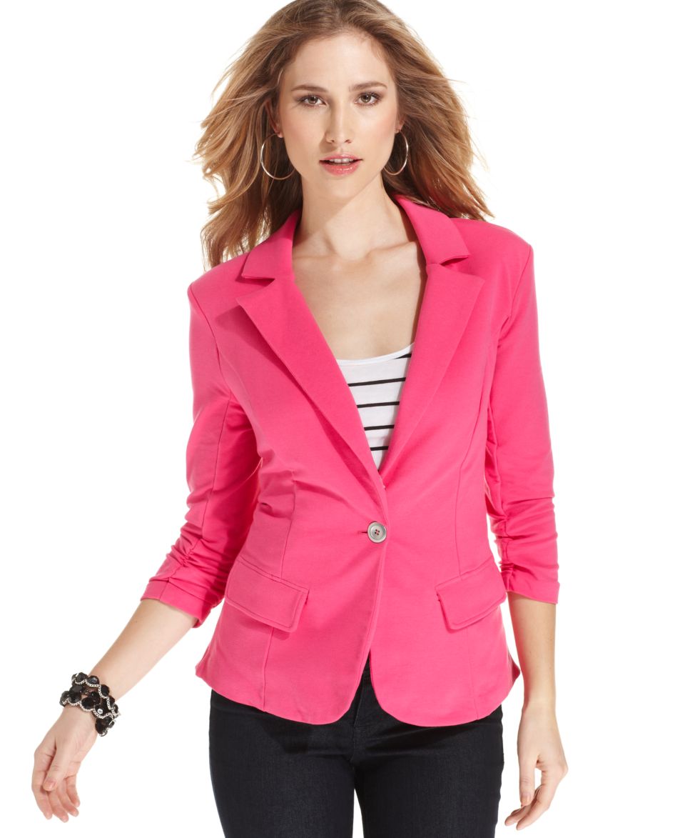 Style&co. Jacket, Striped Peplum Blazer   Womens Jackets & Blazers