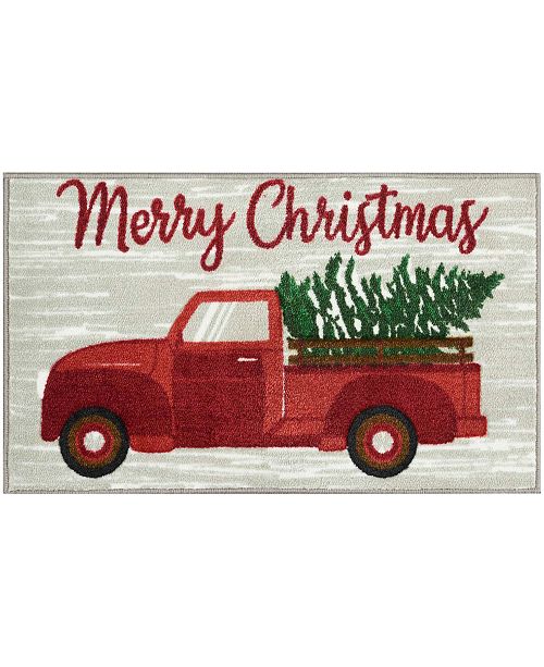 Nourison Closeout Merry Christmas Truck With Tree 18 X 30 Accent Rug Reviews Rugs Macy S