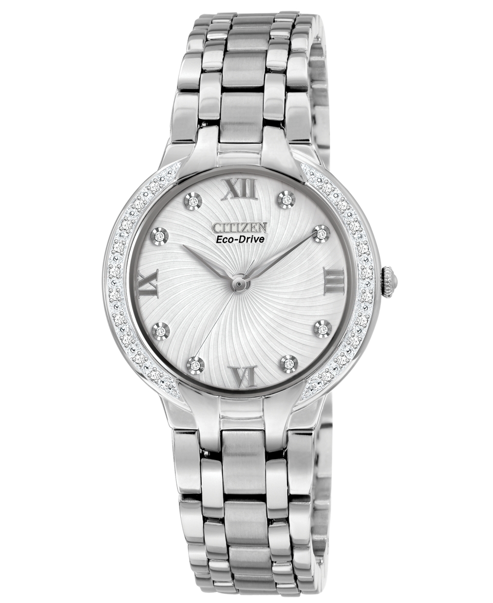 Citizen Watch, Womens Eco Drive Bella Diamond Accent Stainless Steel