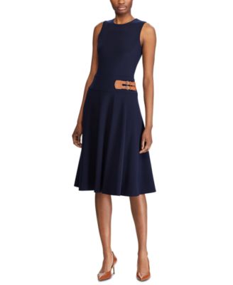 ralph lauren buckled jersey dress
