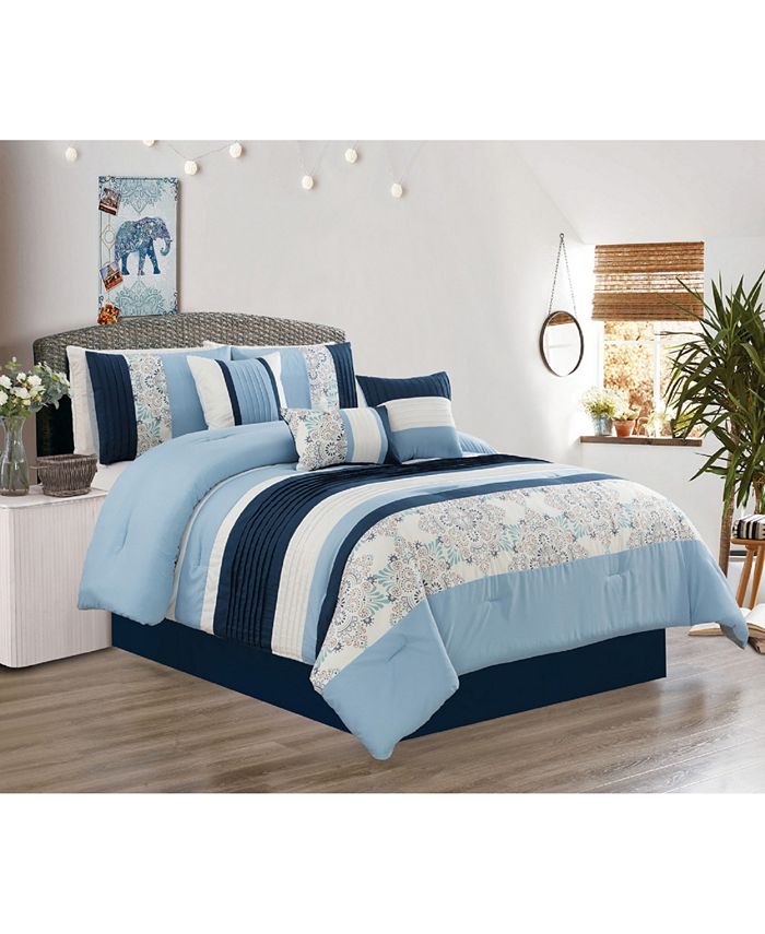 Luxlen Parakh 7 Piece Comforter Set Queen Reviews Bed In A Bag Bed Bath Macy S
