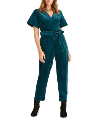 macys velvet jumpsuit