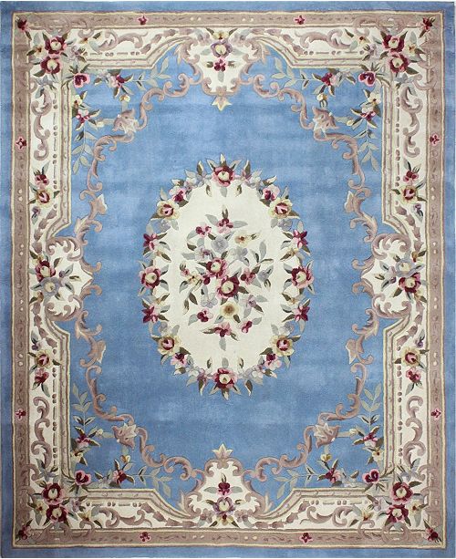 Km Home Palace Garden Aubusson Light Blue Area Rug Collection Reviews Furniture Macy S