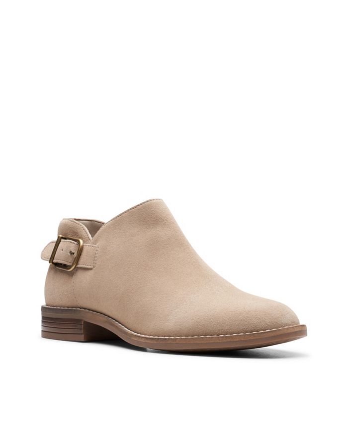 clarks womens camzin step booties stacked heel