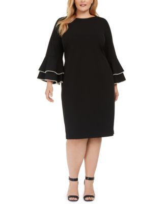 macy's calvin klein bell sleeve dress