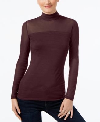 sheer mock turtleneck