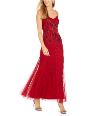 adrianna papell red gown